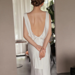 ウエディングドレス マーメイド ウェディングドレス 前撮りドレス　サテン　二次会（WD242023） 7枚目の画像