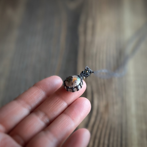 カンテラオパールのマクラメネックレス ネックレス・ペンダント No☆11