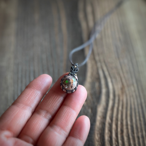 カンテラオパールのマクラメネックレス ネックレス・ペンダント No☆11