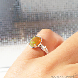 エチオピア オパール リング / Orange Ethiopian Opal Ring 6枚目の画像