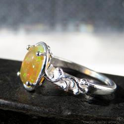 エチオピア オパール リング / Orange Ethiopian Opal Ring 2枚目の画像