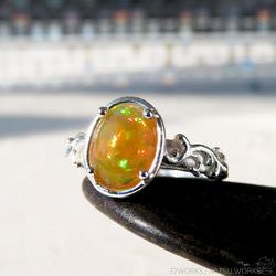 エチオピア オパール リング / Orange Ethiopian Opal Ring 3枚目の画像