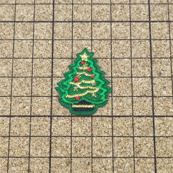 【送料無料】ワッペンS　クリスマスツリー 2枚目の画像