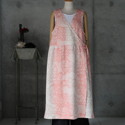 春色　絞りのロングカシュクールジレ　L~LLサイズ 　フリーサイズ　　着物リメイク 4枚目の画像