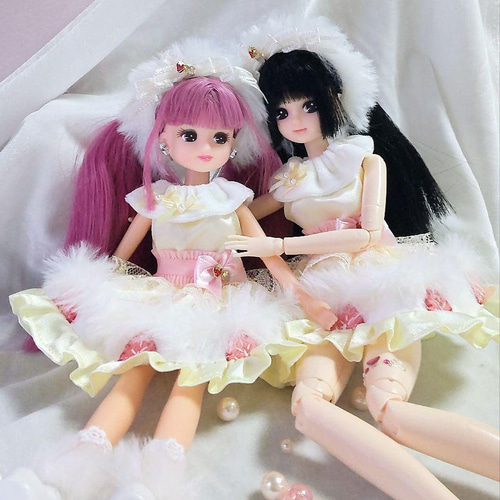 ドール服 リカちゃん 27cmドール 苺ショートケーキドレス 4点 ドール服 リカちゃん 27cmドール 苺ショートケーキドレス 4点
