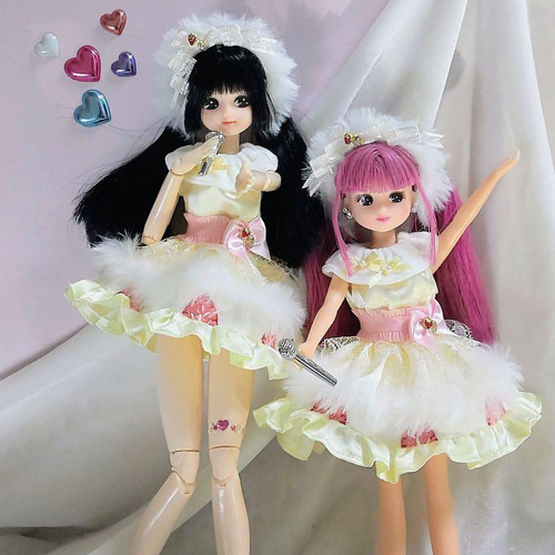 ドール服 リカちゃん 27cmドール 苺ショートケーキドレス 4点 ドール服 リカちゃん 27cmドール 苺ショートケーキドレス 4点