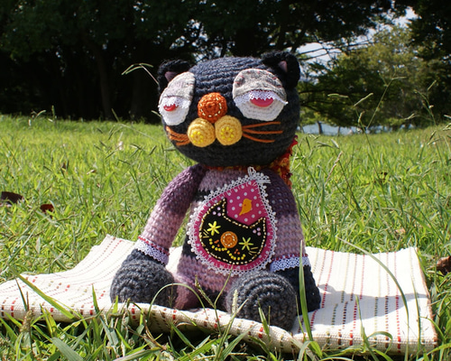 黒猫の大吉くん】あみぐるみ インテリア雑貨 プレゼント ギフト