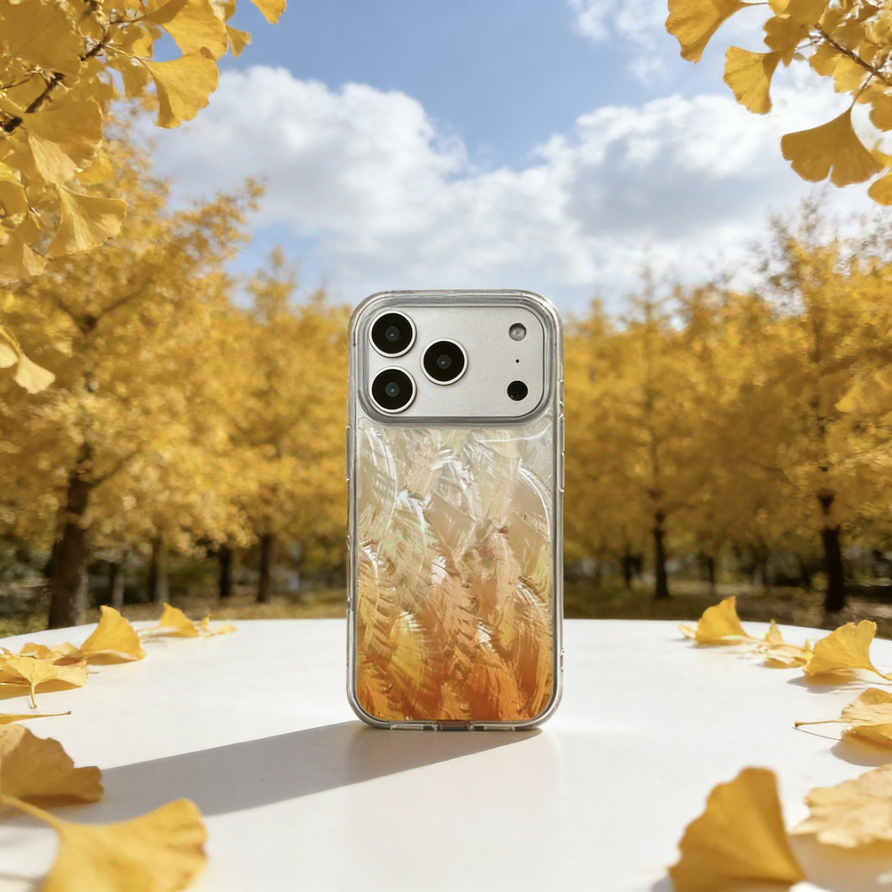 iPhone 17 16 15 14 13 ケース 螺鈿風 天然貝シェル 晚秋 全機種対応 ソフト 耐衝撃カバー ケース