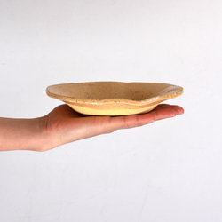 楕円形・オーバル小皿(光沢/黄/点模様/黄御影土)　 5枚目の画像