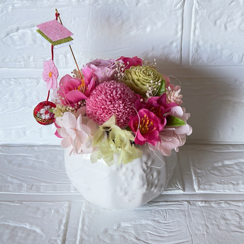 ピンクマムのプリザーブドフラワー フラワーアレンジメント 誕生日
