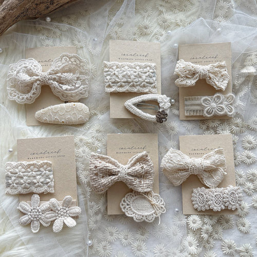 限定セール！レース刺繍ヘアピン2点セット お誕生日プレゼント/出産