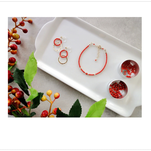 天然石のピアス・イヤリング共通デザイン □ 14KGF ダブルリング