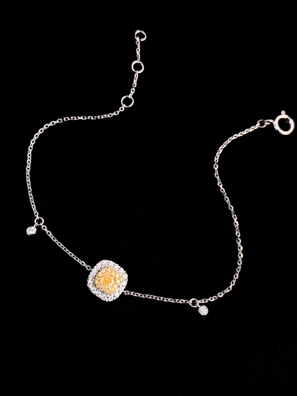 イエローダイヤモンド付きブレスレットk18 ブレスレット パール大好き  