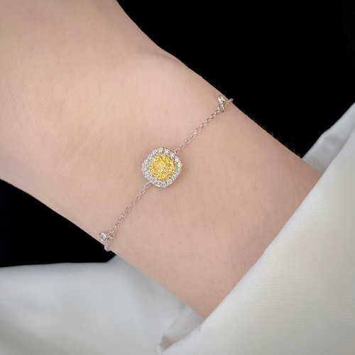 イエローダイヤモンド付きブレスレットk18 ブレスレット パール大好き  