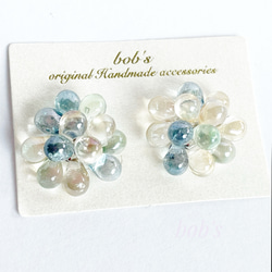 glass beads pierce/earring*crystal raster 2枚目の画像