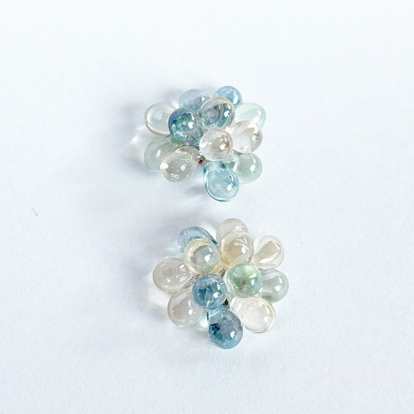 glass beads pierce/earring*crystal raster 1枚目の画像