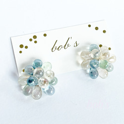 glass beads pierce/earring*crystal raster 4枚目の画像