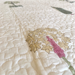 良質インド綿 ブロックプリント マシンキルト ベッドカバー＆ピローケース 4枚目の画像