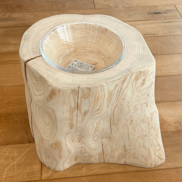 【Pet Table Hinoki】  〜L〜 Glass  bowl 564 1枚目の画像