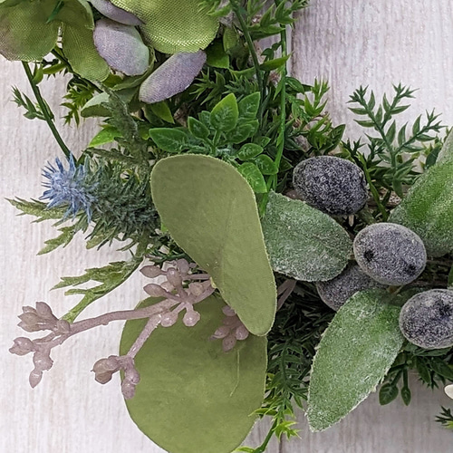 丸葉ユーカリのグリーンリース【受注制作】 アートフラワー 花の庭