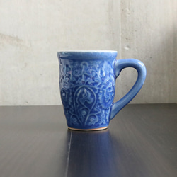 泰國青瓷馬克杯花朵圖案咖啡杯陶瓷青瓷-012 第12張的照片