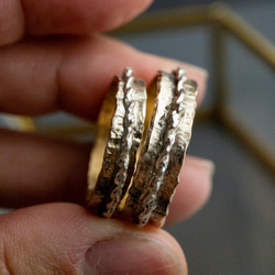 ボーダーレスデザイン　縁を繋ぐ縄模様　真鍮＆silver　リング（M） 7枚目の画像