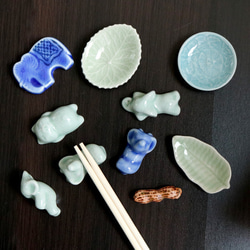 泰國青瓷筷架大象豬花生陶瓷青瓷-014 第8張的照片