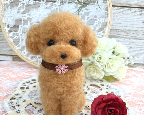 羊毛フェルト トイプードルちゃん（大きめ） 羊毛フェルト hiromisaku