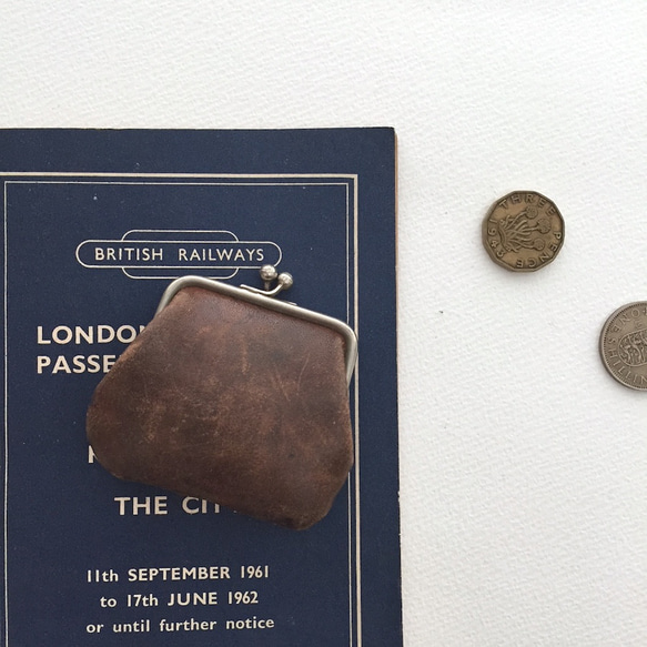 イギリス製ビンテージレザー財布　革の財布　レザーウォレット　英国　フランス　革もの 3枚目の画像