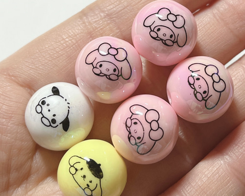 マイメロ ポムポムプリン ポチャッコ ビーズ ハンドメイド パーツ 