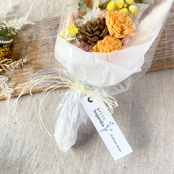 チョコレート&オレンジbouquet ❁.*・゜ プリザーブドフラワー　 花束  ブーケ　 3枚目の画像