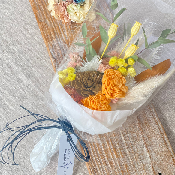 チョコレート&オレンジbouquet ❁.*・゜ プリザーブドフラワー　 花束  ブーケ　 5枚目の画像