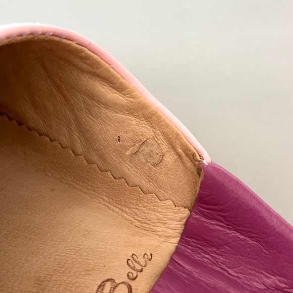 【アウトレット】手刺繍バブーシュ　ブロードリー　バイカラー　ピンク　⑯ 5枚目の画像
