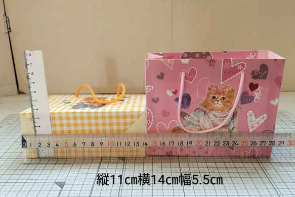 No.214♡ラブリーにゃんこ♡Cよこミニ紙袋4枚￥￥400ハンドメイド（送料無料） 8枚目の画像