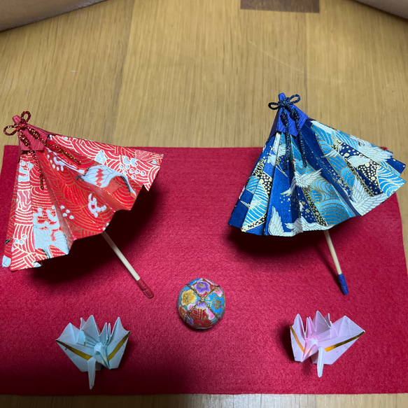 折り紙傘、友禅和紙、友禅折り紙、結婚式、結婚式ウェルカムスペース