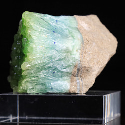 キラキラした非常に希少な天然バイカラー☆ アラゴナイト アズライト 67g 天然石 結晶鉱物 標本｜アフガニスタ産 2枚目の画像