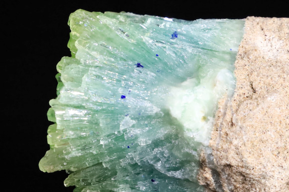 キラキラした非常に希少な天然バイカラー☆ アラゴナイト アズライト 67g 天然石 結晶鉱物 標本｜アフガニスタ産 9枚目の画像