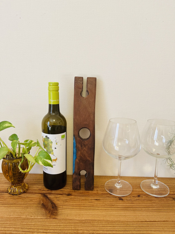 レジンボード　ワイン　ワイングラス　ブラックウォールナット 6枚目の画像