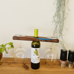 レジンボード　ワイン　ワイングラス　ブラックウォールナット 2枚目の画像
