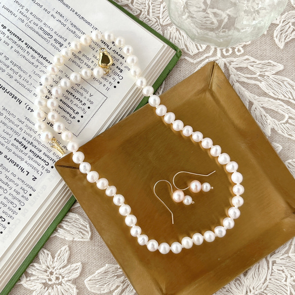 淡水パールとパールピアスのセット