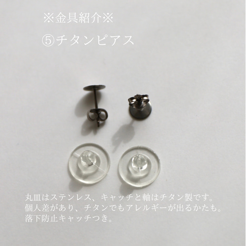 勿忘草とビジューのピアス/イヤリング ピアス（スタッド・一粒  