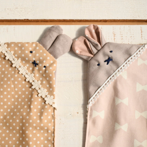 サイズ変更可♪うさちゃん リバーシブルランチョンマット（シンプル