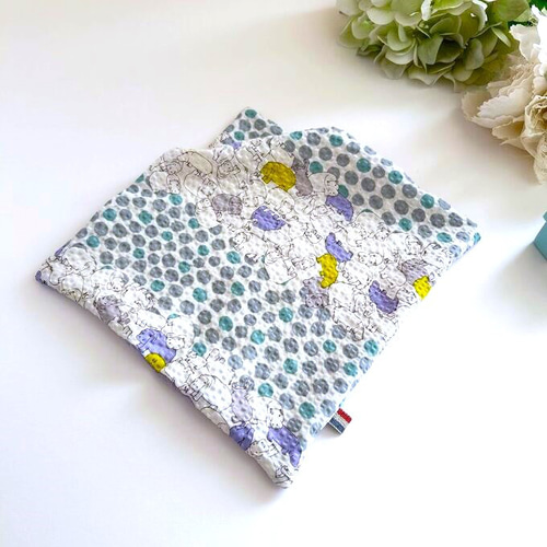 6重ガーゼ大判ハンカチ*バブルかば君*ドット*大人可愛い*リップル  
