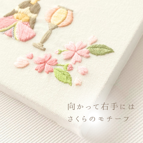 ひなまつり刺繍ボード 雛飾り 親王飾り 名前旗 初節句 桃 雑貨