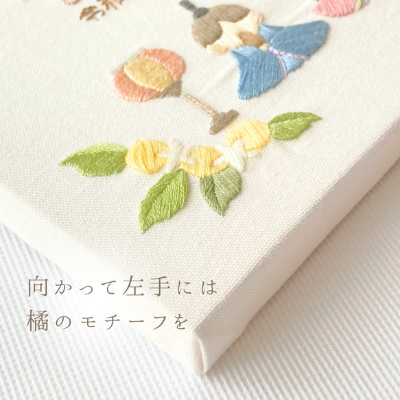 ひなまつり刺繍ボード　雛飾り　親王飾り　名前旗　初節句　桃 3枚目の画像