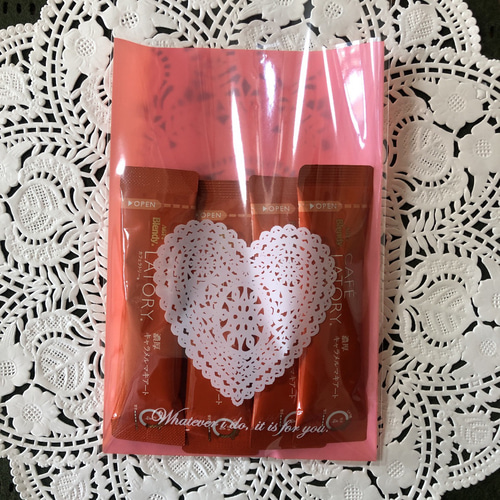 確認用1200円ハート柄300枚ラッピング袋テープ付きopp バレンタイン