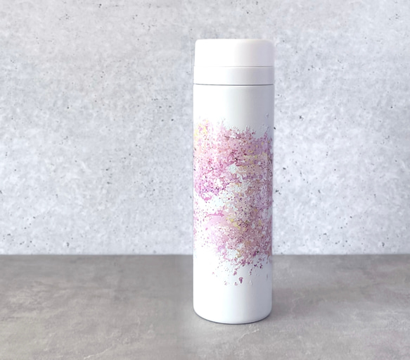 -桜- 花と草木の サーモ ステンレスボトル（保温保冷 水筒） 7枚目の画像