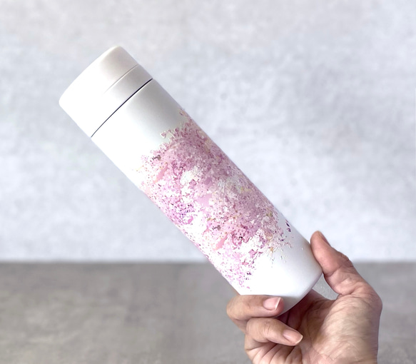 -桜- 花と草木の サーモ ステンレスボトル（保温保冷 水筒） 12枚目の画像