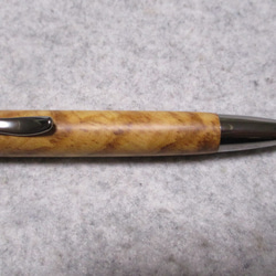 オリーブウッド　縮み杢入り　椿油仕上げ　回転式ロングパトリオットボールペン　　　 5枚目の画像