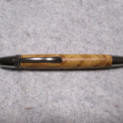 オリーブウッド　縮み杢入り　椿油仕上げ　回転式ロングパトリオットボールペン　　　 1枚目の画像